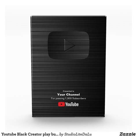 Youtube Black Creator Play Button Award Block Zazzle Play Button