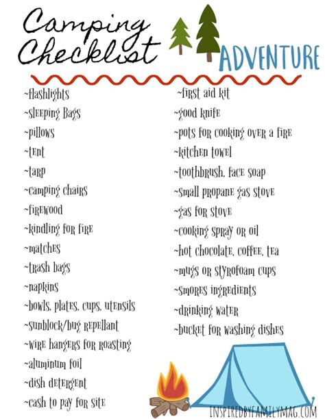 Camping With Kids Packing Check List And Tips