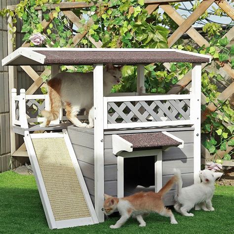 Petsfit 2 Story Outdoor Weatherproof Cat House