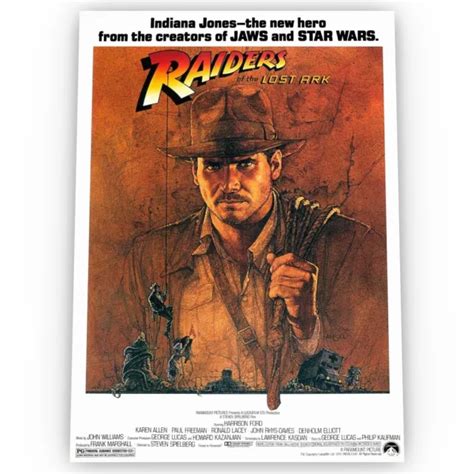 INDIANA JONES RAIDERS Of The Lost Ark Movie Poster Satin High Quality