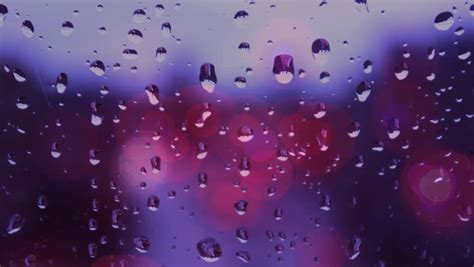 Rain Drops On Window Glass Bokeh Lights Traffic Royalty Free Video