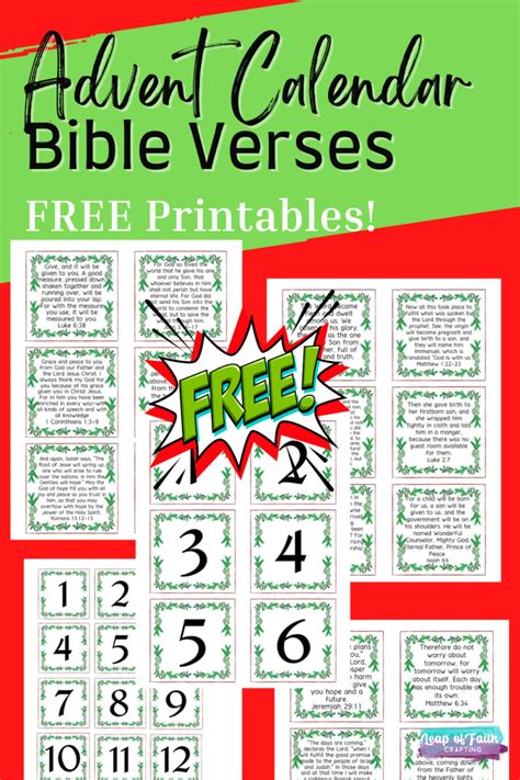 Advent Calendar Bible Verses Free Printables Leap Of Faith Crafting