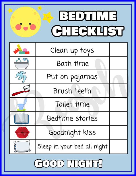 Morning And Bedtime Checklist Printable Morning And Bedtime Etsy