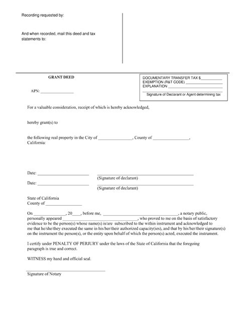 Grant Deed Form California Fill Out And Sign Printable Pdf Template