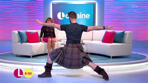 finlay wilson shows off some of his kilted yoga moves lorraine youtube