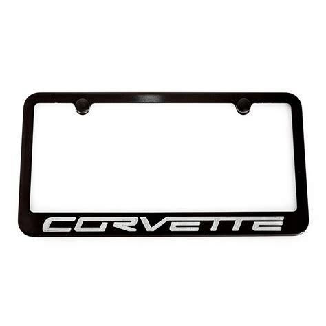 Chevrolet Corvette C6 Satin Black License Plate Frame Clear