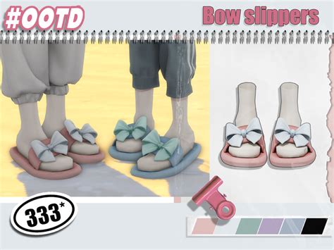 The Sims Resource 333 Bow Slippers