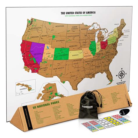 Landmass Scratch Off Map Of The United States White Scratch Off Usa