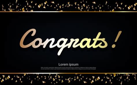 Premium Vector Congratulations Gold Lettering With Ribbon