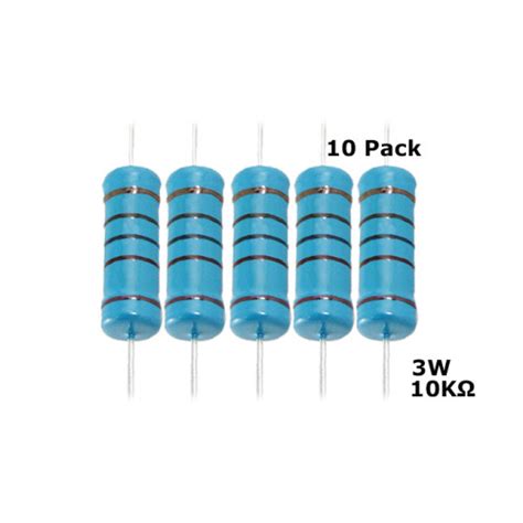 Resistor 10k Ohm 3w 10 Pack Micro Robotics