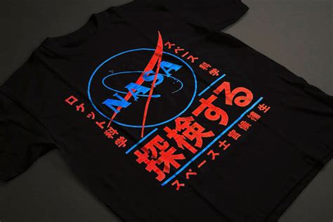 Nasa Japanese Logo T Shirt Black Noise In Stereo