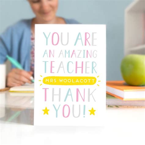 Personalised Thank You Teacher Card By Joanne Hawker