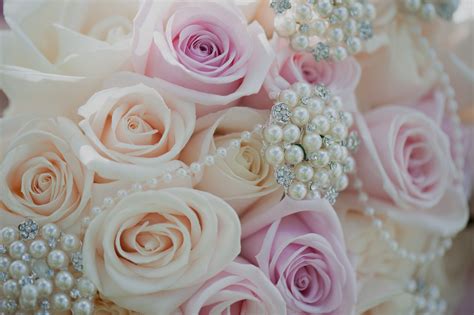 Pearls And Roses Bridal Bouquet Bridal Bouquet Rose Bouquet Wedding