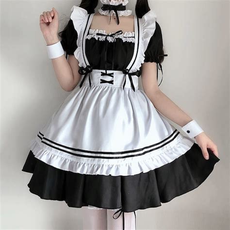 Maid Outfit Anime Long Dress Dresses Men Cafe Costume Cosplay Etsy
