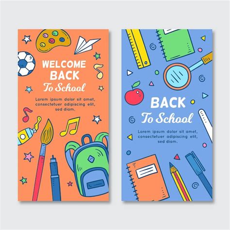 Free Vector Back To School Vertical Banners