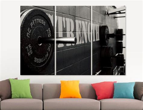 Gym Wall Art Workout Motivation Fitness Canvas Print Etsy Sports