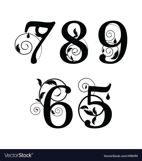 Floral Font Numbers From 5 9 Download A Free Preview Or High
