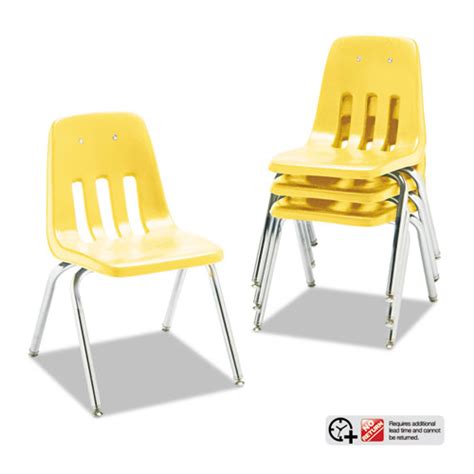 Virco® 9000 Series Classroom Chairs 16 Seat Height Squash Chrome 4 Carton National