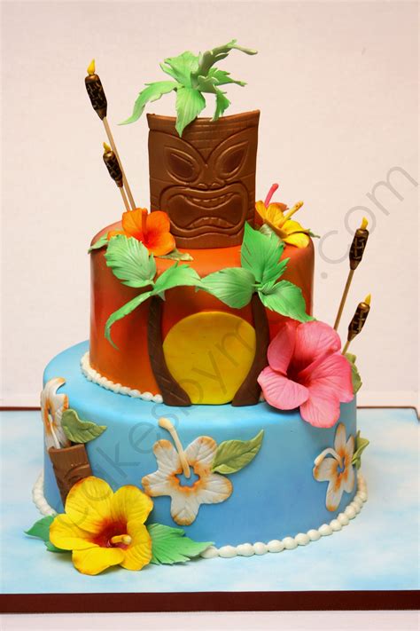 Hawaiian Themed Birthday Cakes