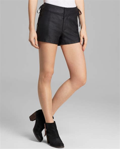 Free People Shorts Faux Leather High Waist In Black Lyst