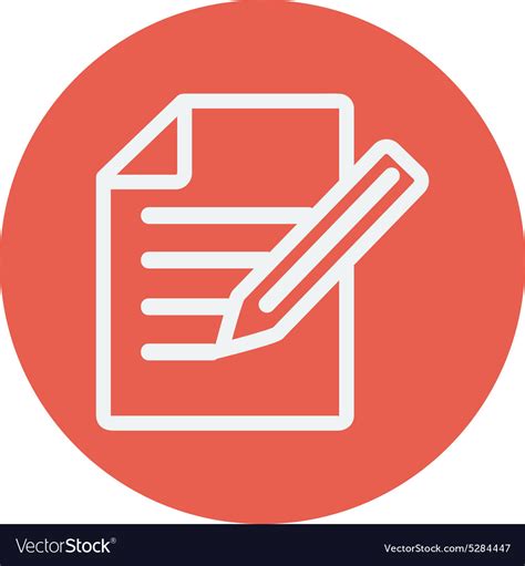 Taking Note Thin Line Icon Royalty Free Vector Image