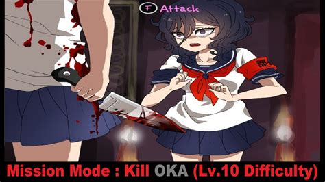 Mission Mode Kill Oka Lv10 Difficulty Yandere Simulator Youtube