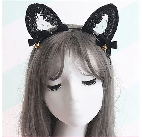 Cute Lace Cat Ears Headband Sexy Cosplay Accessories Hair Hoops Lady