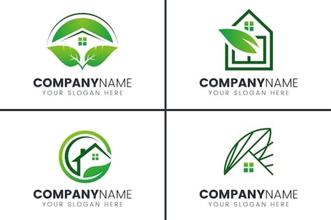 Premium Vector Nature House Logo Combined Leaf With Green Color