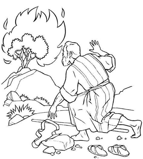 Coloring Page Of Moses And The Burning Bush Coloring Pages