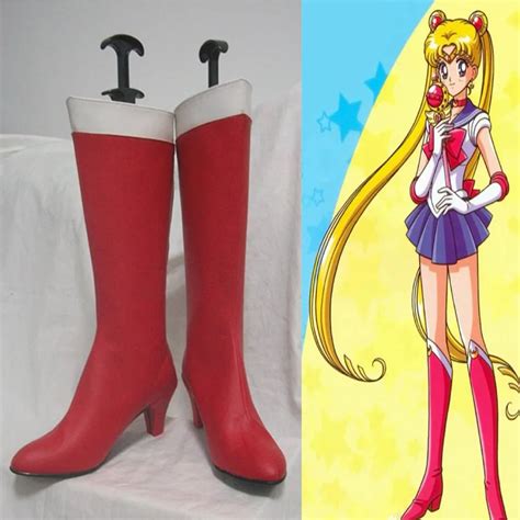 Free Shipping Anime Sailor Moon Crystal Cosplay Costume Shoes Tsukino Usagi Red High Heeled