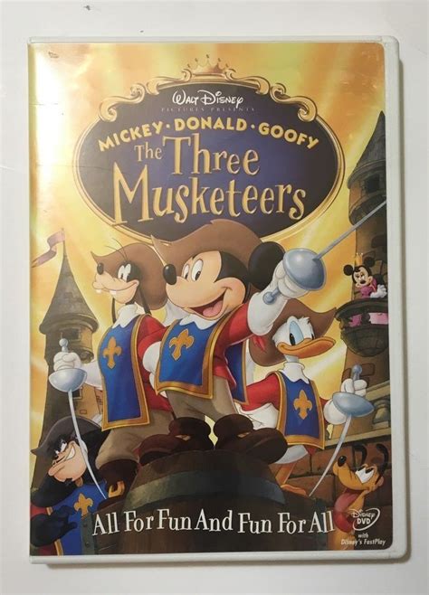 The Three Musketeers Dvd 2004 Disney Mickey Mouse Donald Duck Goofy