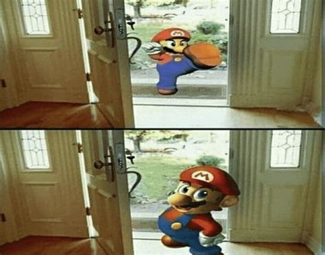Mario Kicking Down Door Template No Watermark And Text Rmemes