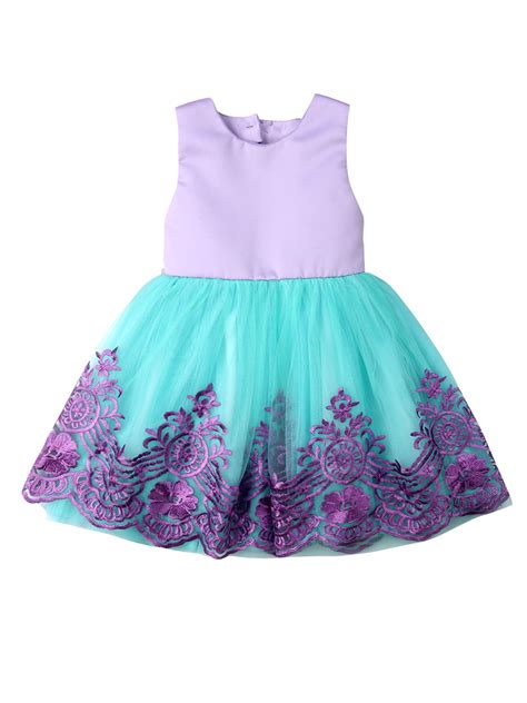 Toddler Kids Baby Girls Princess Dress Sleeveless Flowers Tulle Bowknot