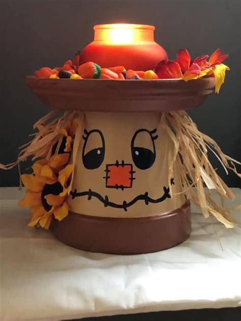 Clay Pot Scarecrow Clay Pot Crafts Terra Cotta Pot Crafts Halloween