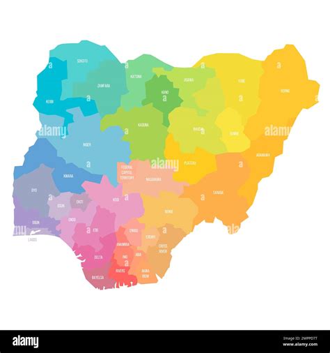 nigeria political map of administrative divisions stock vector image and art alamy