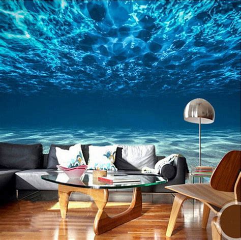 3d Underwater Deep Sea Theme Wallpaper For Walls Ocean Mural Wall Art