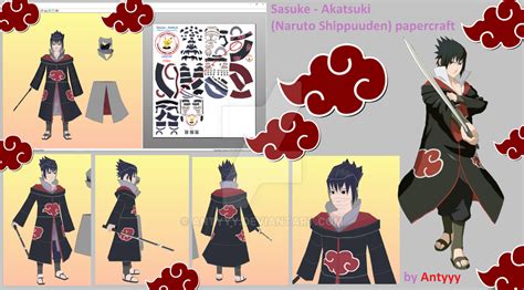 Sasuke Akatsuki Naruto Papercraft By Antyyy On Deviantart Paper
