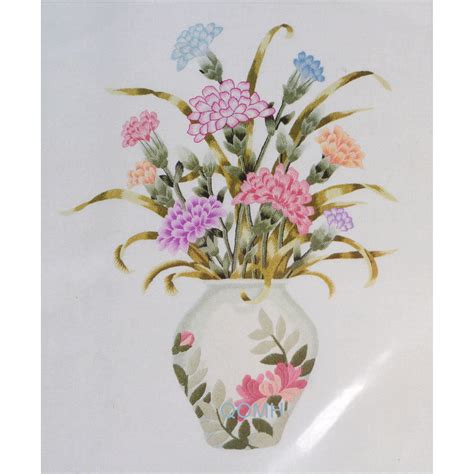 Elsa Williams CARNATION VASE Floral Crewel Embroidery Kit Michael A ...