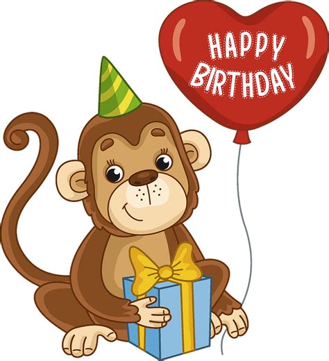 Birthday Monkey Clipart And Digital Paper Set Monkey Clip Art Images