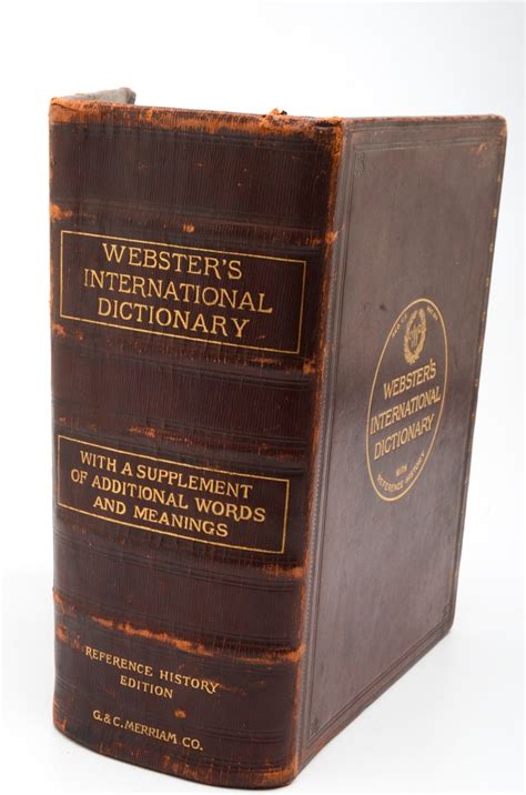 1909 Oversized Websters International Dictionary Ebth