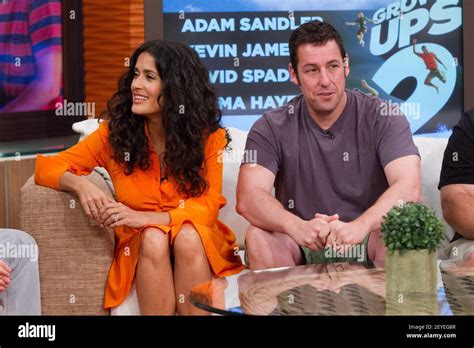 Salma Hayek And Adam Sandler Of Grown Ups Cast Appears On Univision