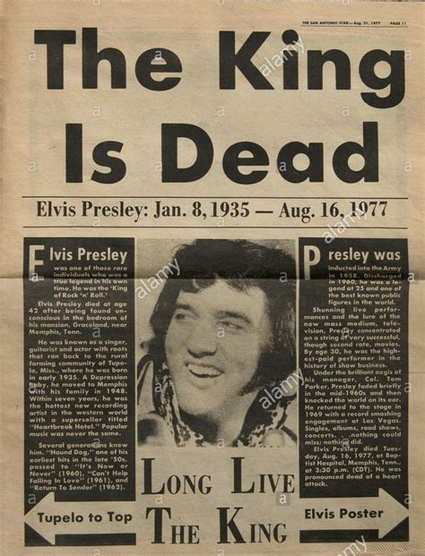 Pin By Thurl Cain On Elvis Newspaper Front Pages Vintage Newspaper