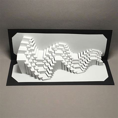 Waves 4 Stream Kirigami Paper Sculpture Stage Set Design