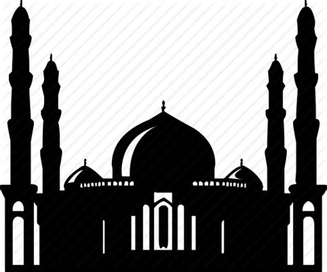 Ada masjid terbesar di dunia, masjidil haram. Gambar Ikon Masjid Hitam-Putih (Picture of the Black-White ...