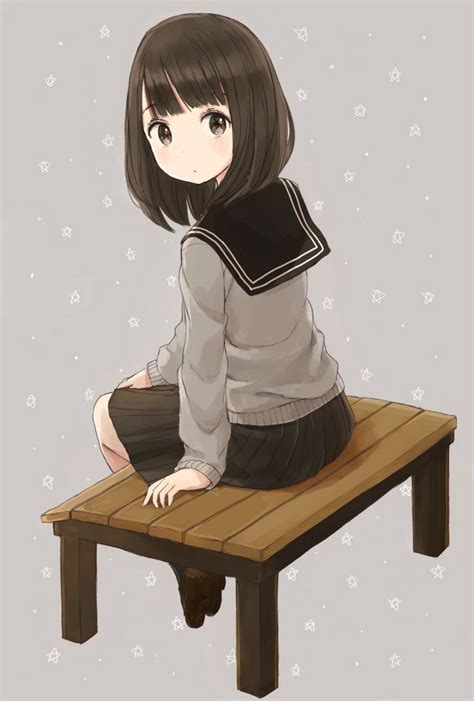 Sitting Around Original Cute Anime Chibi Cute Anime P