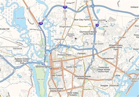 Wilmington International Airport Map North Carolina