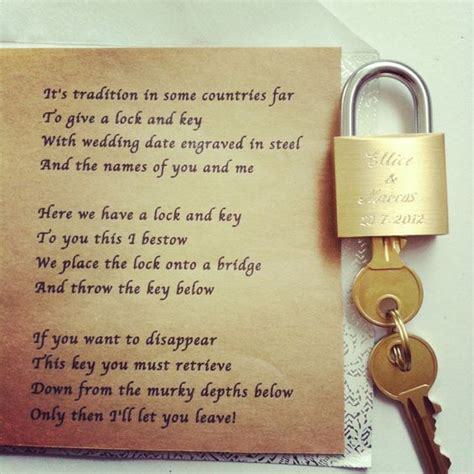 A Lock And Key The Poem Says It All Wedding Ideas Pinterest