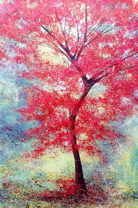 The Red Tree Acrylic Painting By Marc Todd Artfinder