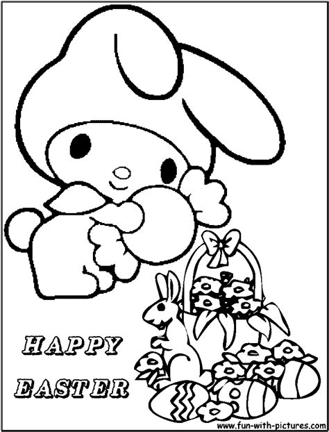 Hello Kitty Coloring Pages Happy Easter Coloring Pages