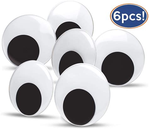 3 Inch 3 Inch Googly Wiggle Eyes Self Adhesive Back 6 Pack Large Black